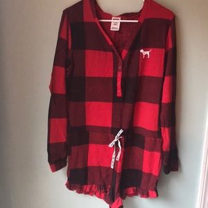 Victoria’s Secret Pink plaid pajama jumper